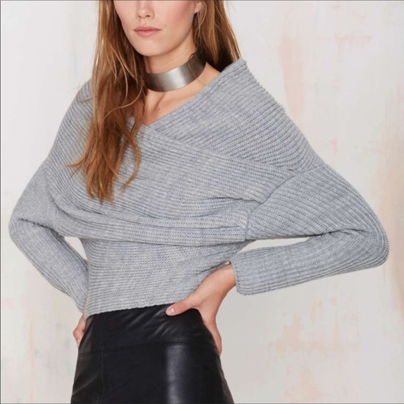 Let’s get knitty Grey Sweater - Picture 2 of 3